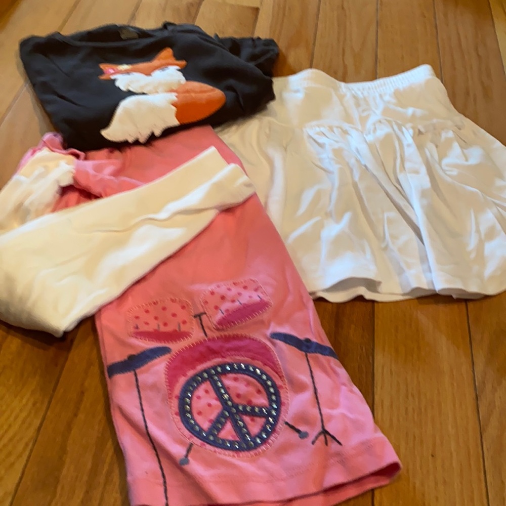Gymboree skort + 2 l/s shirts size 9